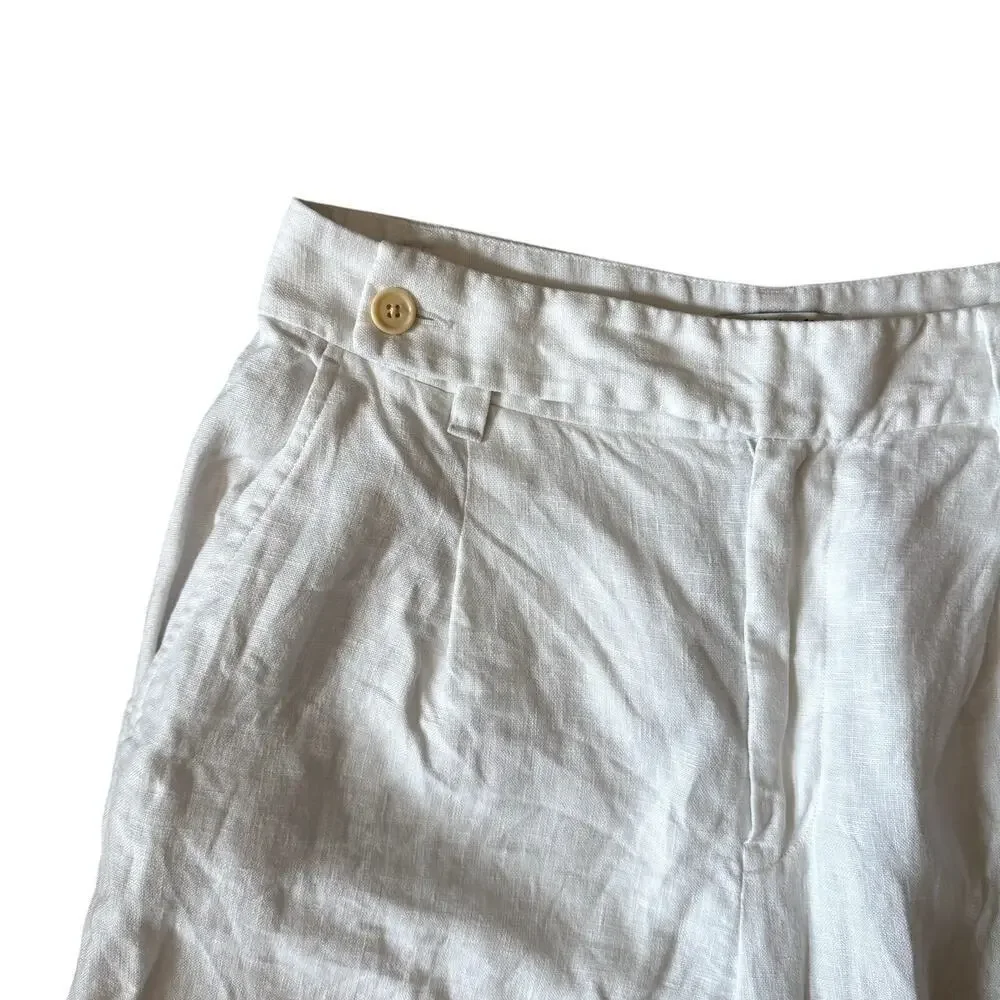 Madewell Harlow Wide-Leg Pants 100% Linen White Women's Size 8 - Picture 6 of 8